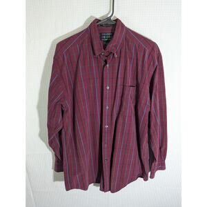 Alexander Julian Colours Shirt M Plaid Long Sleeve Button Front 100% Cotton